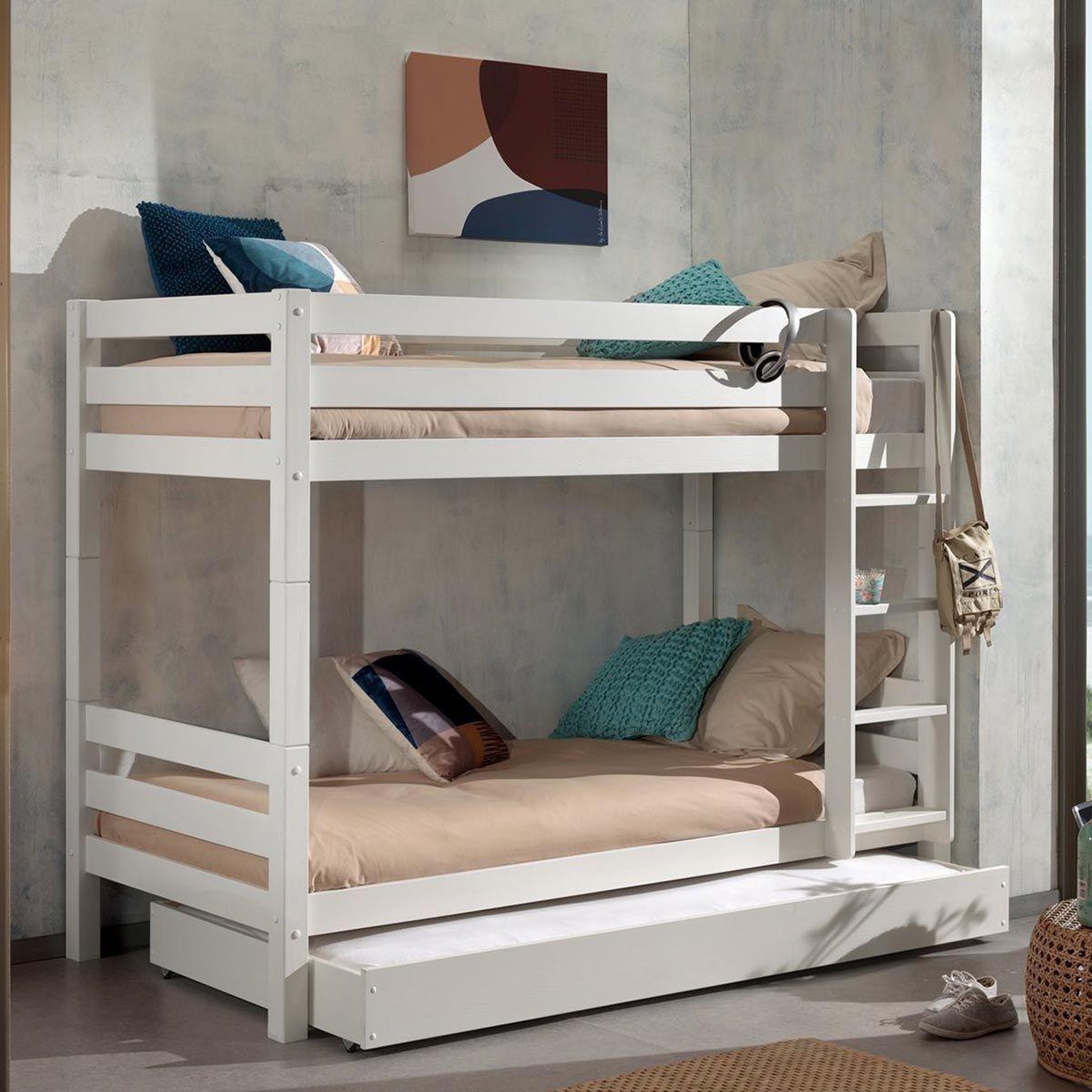 Paris Prix Pack - Lit Superposé Enfant & Tiroir  Pino  161cm Blanc