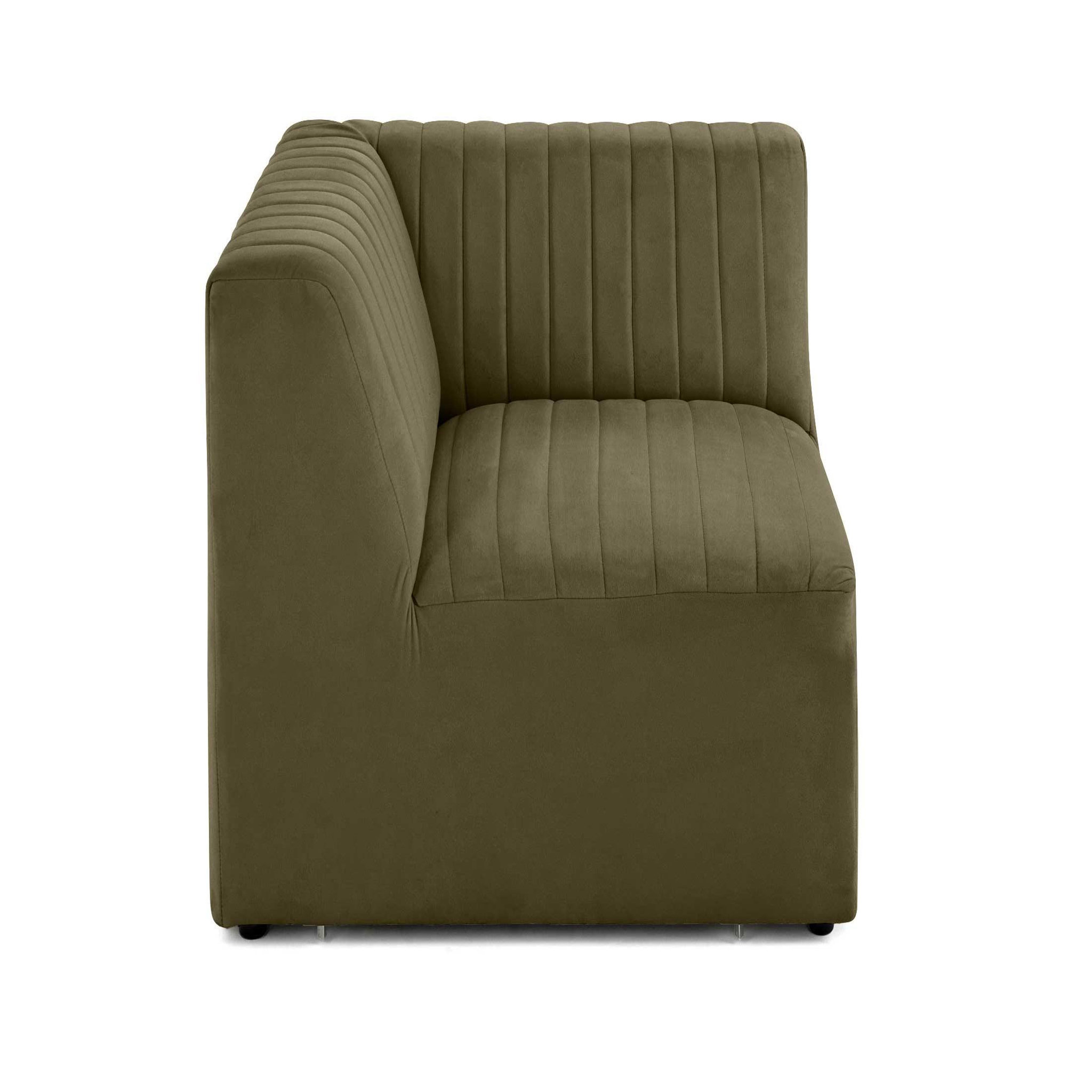 Voir la diapositive 3 : LISA DESIGN Nova - module d'assise d'angle réversible - en velours