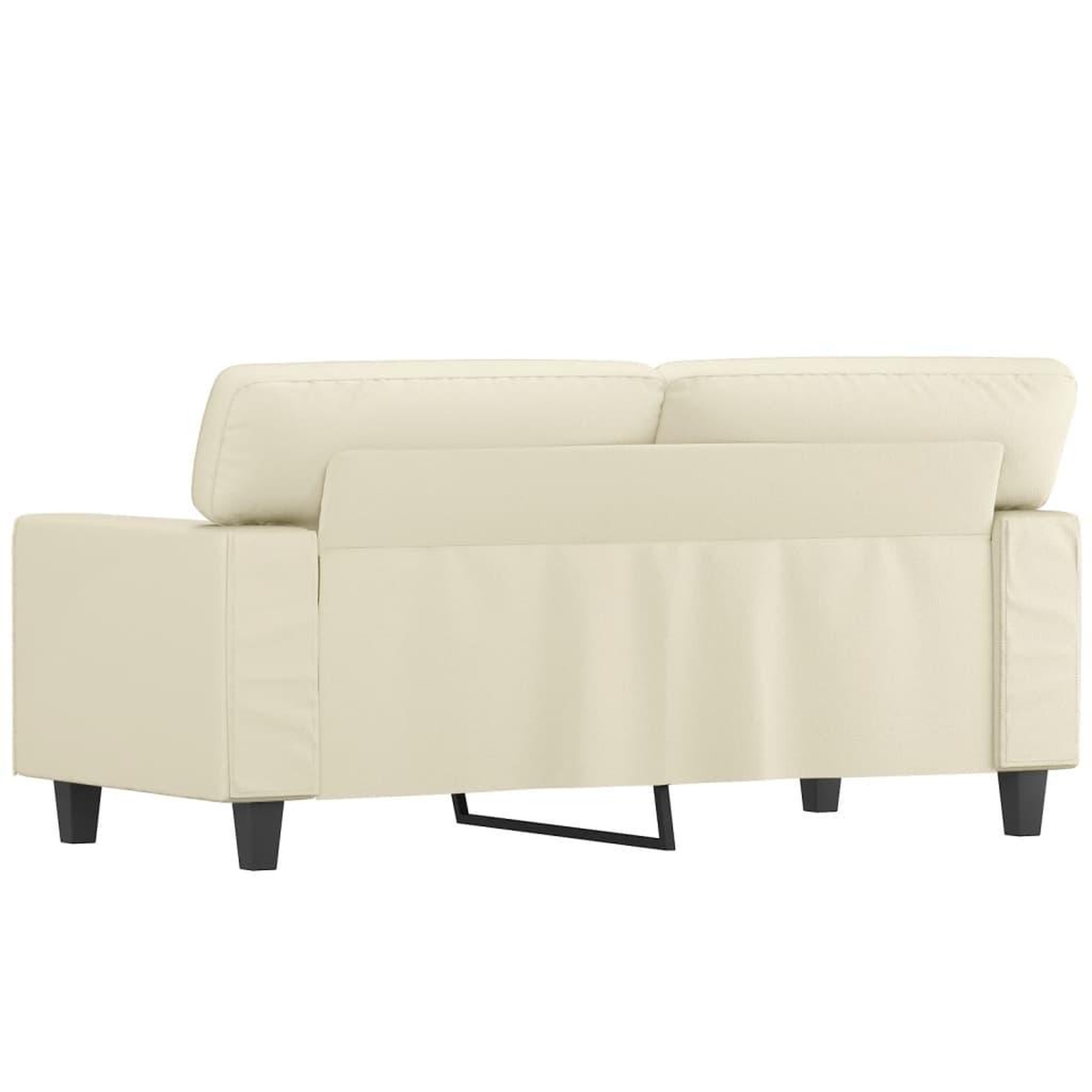 Voir la diapositive 5 : VIDAXL Canape a 2 places Creme 120 cm Similicuir