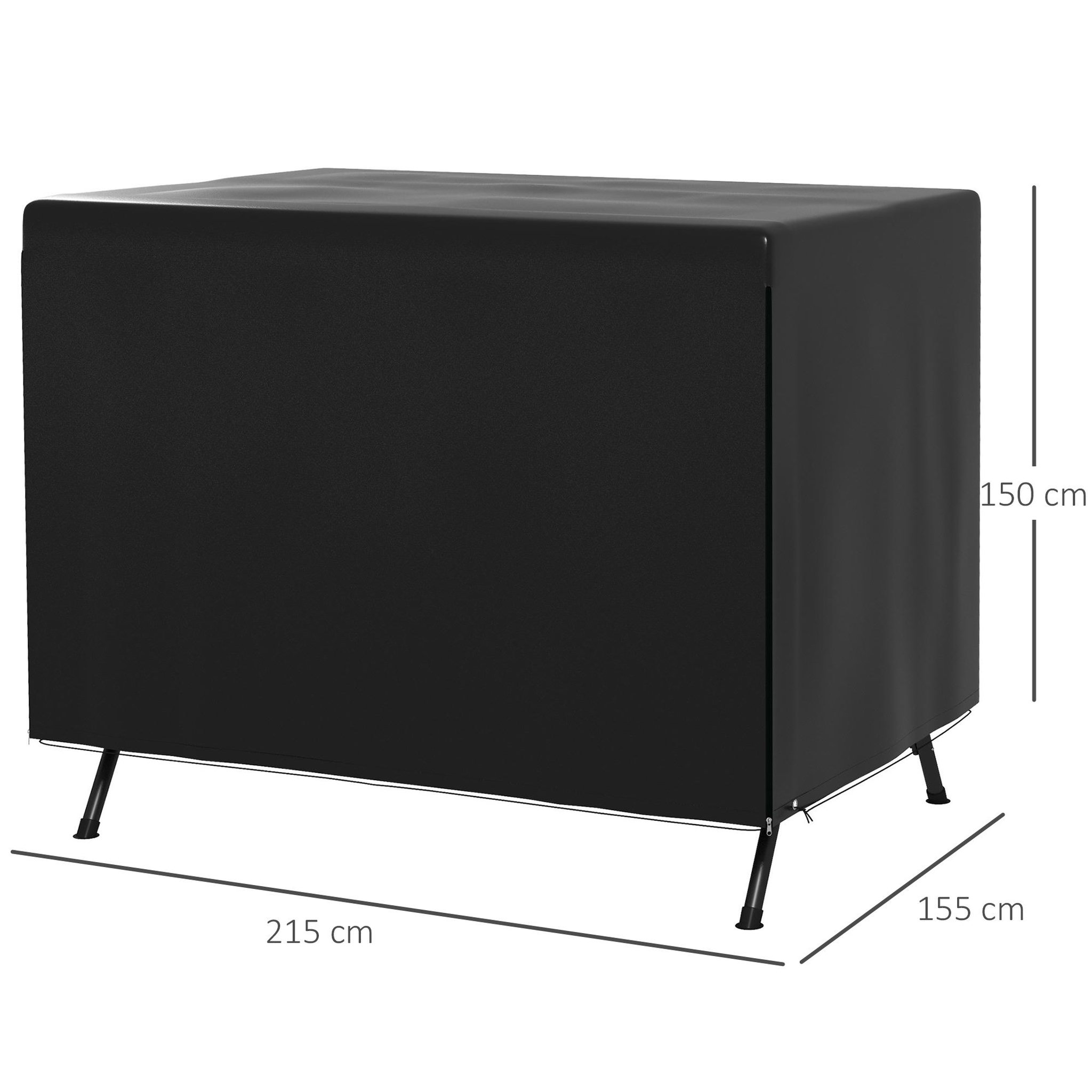 Voir la diapositive 3 : OUTSUNNY Housse de protection balancelle de jardin bâche étanche dim. 2,15l x 1,55l x 1,5h m pe noir