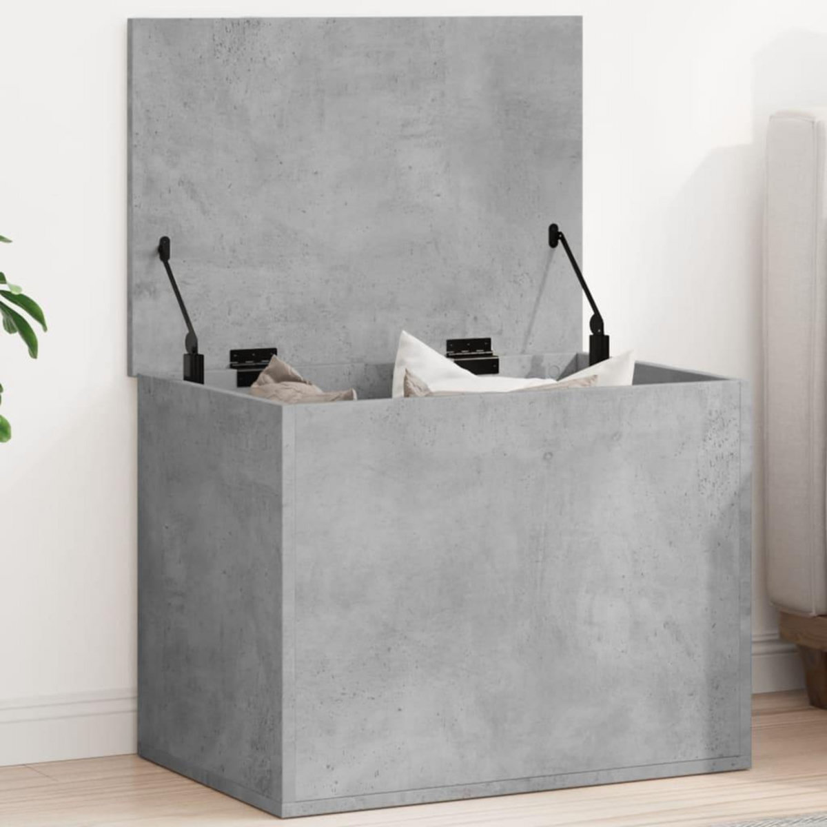 VIDAXL Boîte de rangement gris beton 60x42x46 cm bois d'ingenierie
