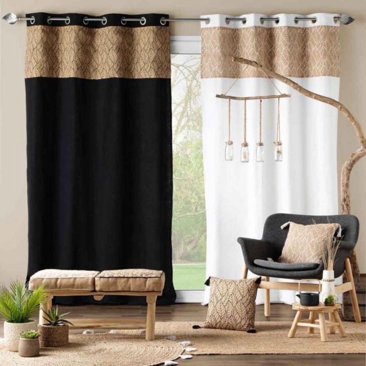 Paris Prix Coussin Déco Imprimé  Kalinda  40x40cm Noir