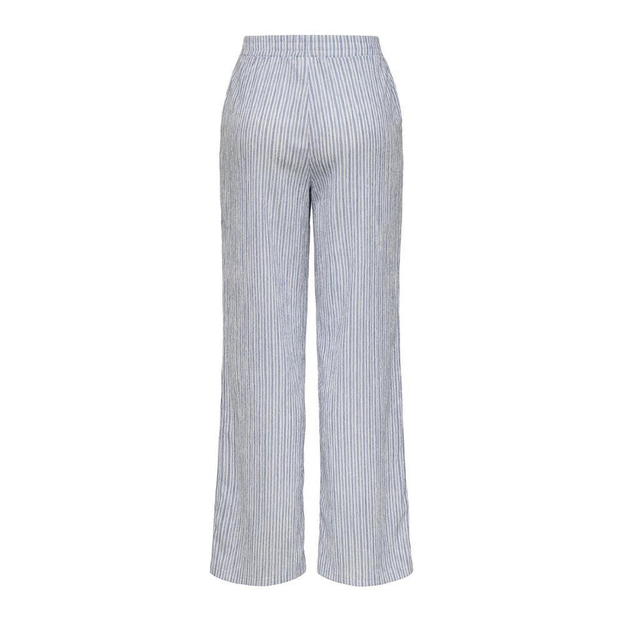 Voir la diapositive 2 : JACQUELINE DE YONG Pantalon Blanc/Bleu Femme JDY Ocean