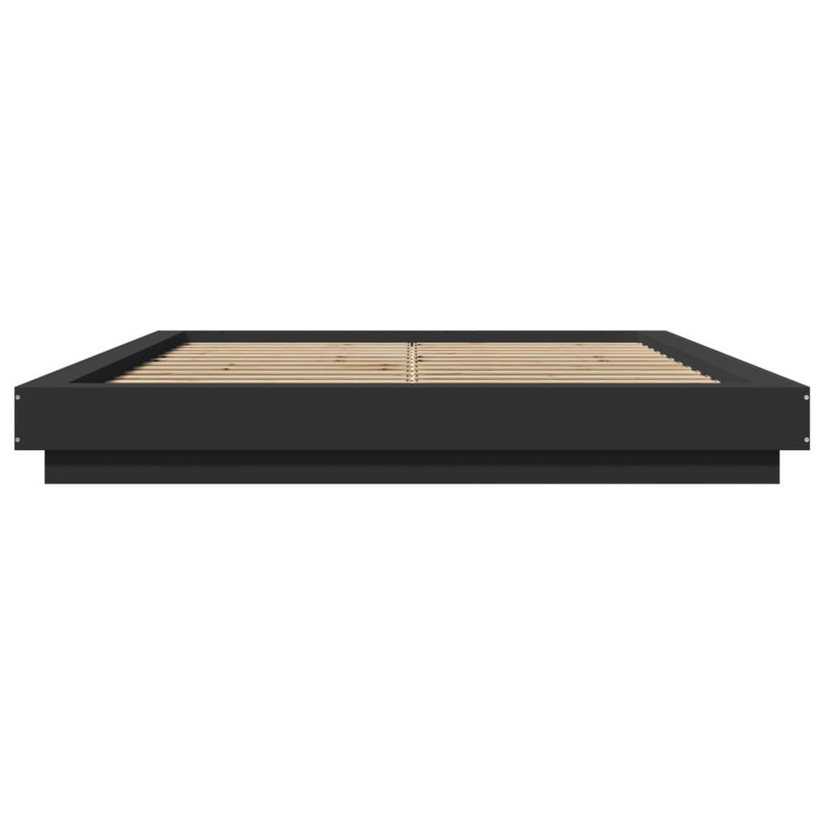 VIDAXL Cadre de lit avec lumieres LED sans matelas noir 150x200 cm