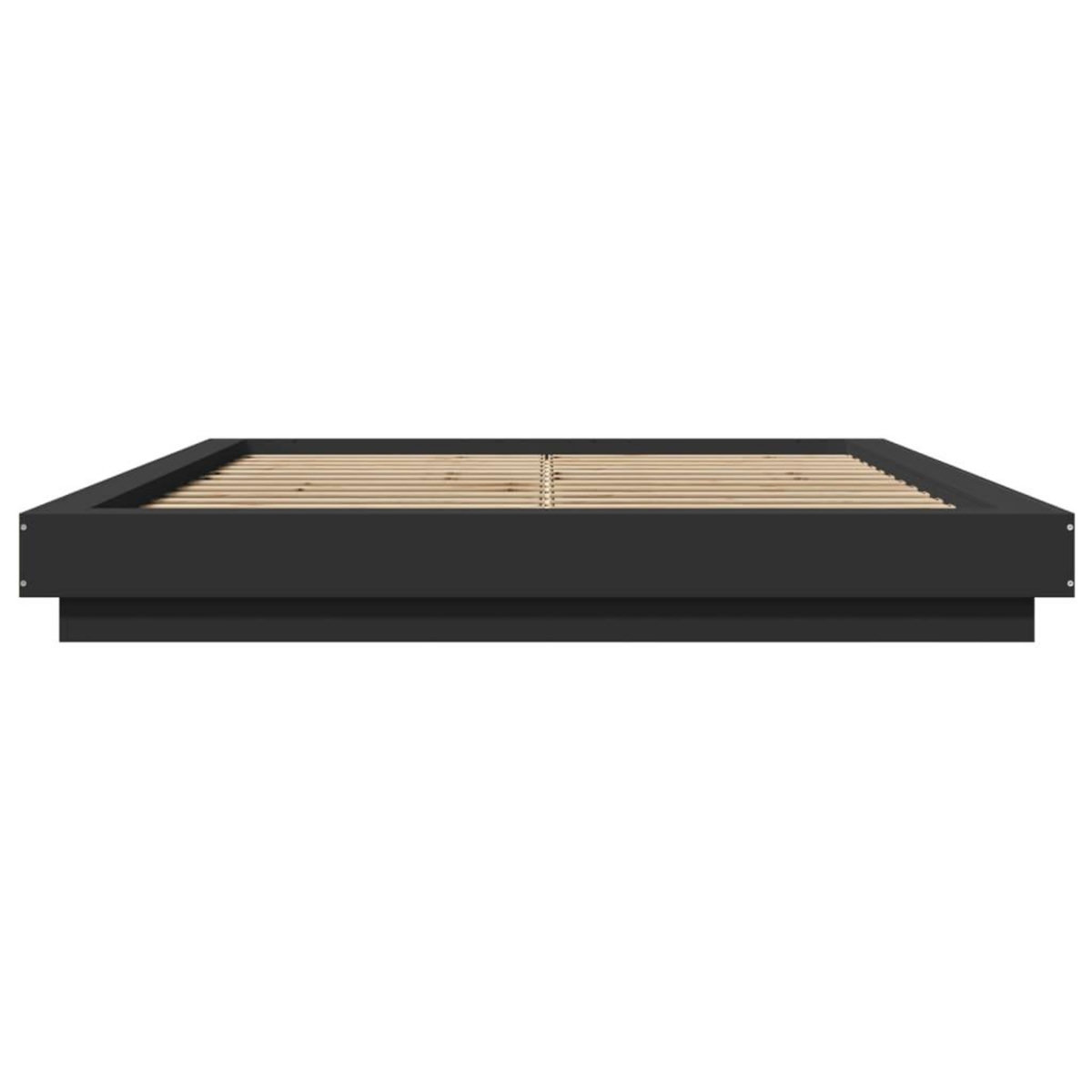 VIDAXL Cadre de lit avec lumieres LED sans matelas noir 150x200 cm
