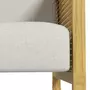 HOMCOM Fauteuil lounge à bascule style bohème chic - accoudoirs structure bois hévéa rotin - tissu toucher lin gris clair