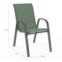 Voir la diapositive 6 : ID MARKET Lot de 6 chaises de jardin LYMA métal et textilène empilables vert olive
