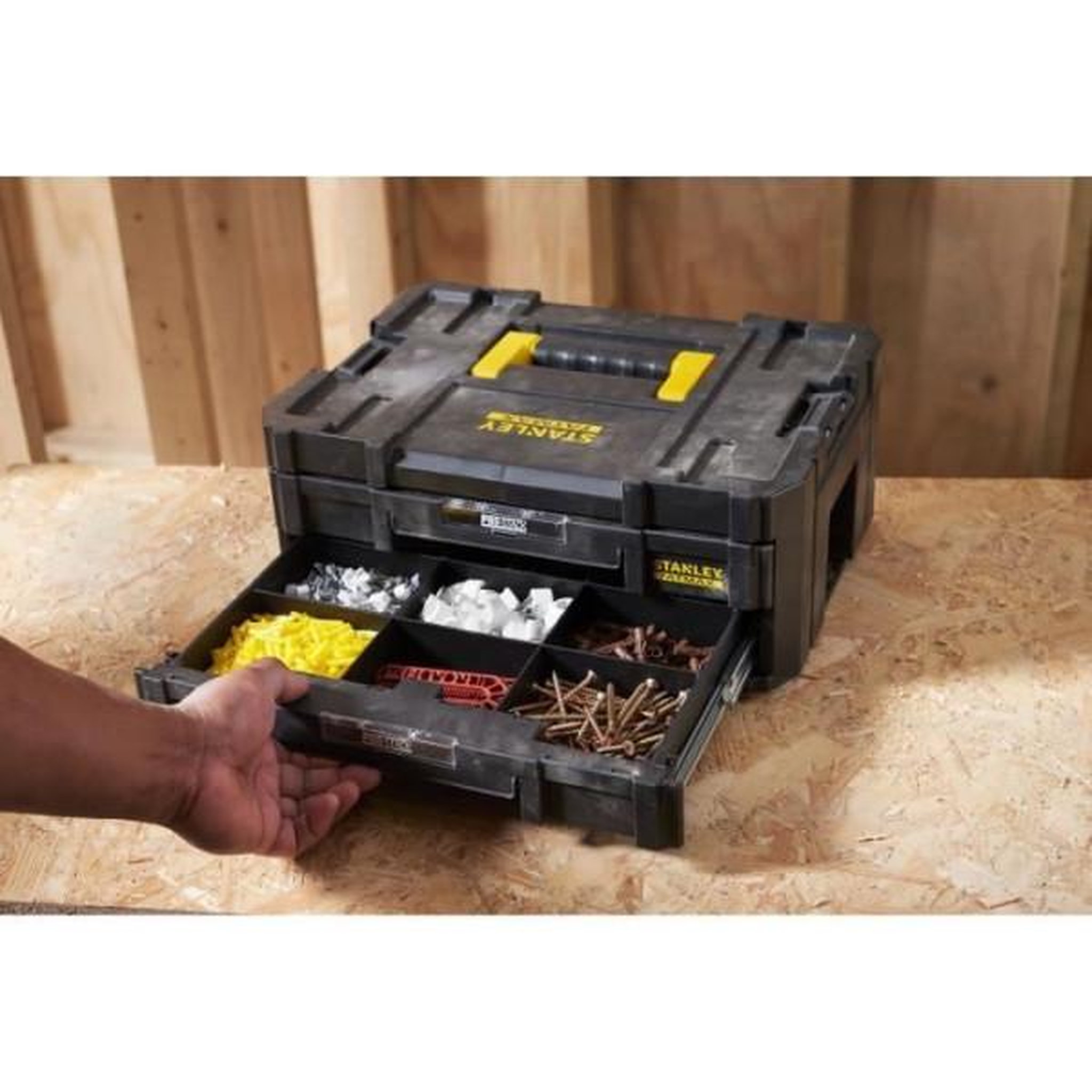 Voir la diapositive 4 : Stanley Mallette grand volume avec porte-outils tstak-fatmax stanley 23l - 44 x 33,17 x 32,61 cm - fmst1-71971