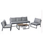 Voir la diapositive 2 : GARDENSTAR Salon bas de jardin - 5 places - Aluminium - Gris clair