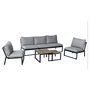 Voir la diapositive 2 : GARDENSTAR Salon bas de jardin - 5 places - Aluminium - Gris clair