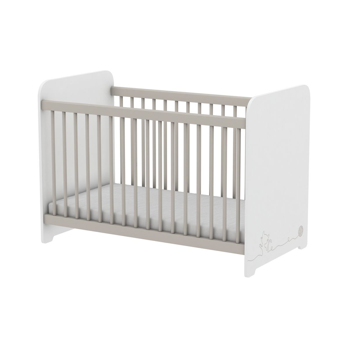 Lit bébé 120x60cm CHATON sommier 3 positions