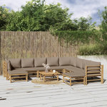 VIDAXL Salon de jardin 11 pcs avec coussins taupe bambou