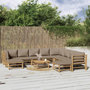 Voir la diapositive 1 : VIDAXL Salon de jardin 11 pcs avec coussins taupe bambou
