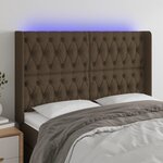 VIDAXL Tete de lit a LED Marron fonce 147x16x118/128 cm Tissu