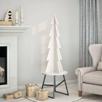 VIDAXL Arbre de Noël en bois pour décoration blanc 112 cm pin massif