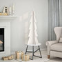 Voir la diapositive 1 : VIDAXL Arbre de Noël en bois pour décoration blanc 112 cm pin massif