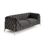 Voir la diapositive 6 : LISA DESIGN Camden - canapé 3 places chesterfield en velours - pieds en métal doré