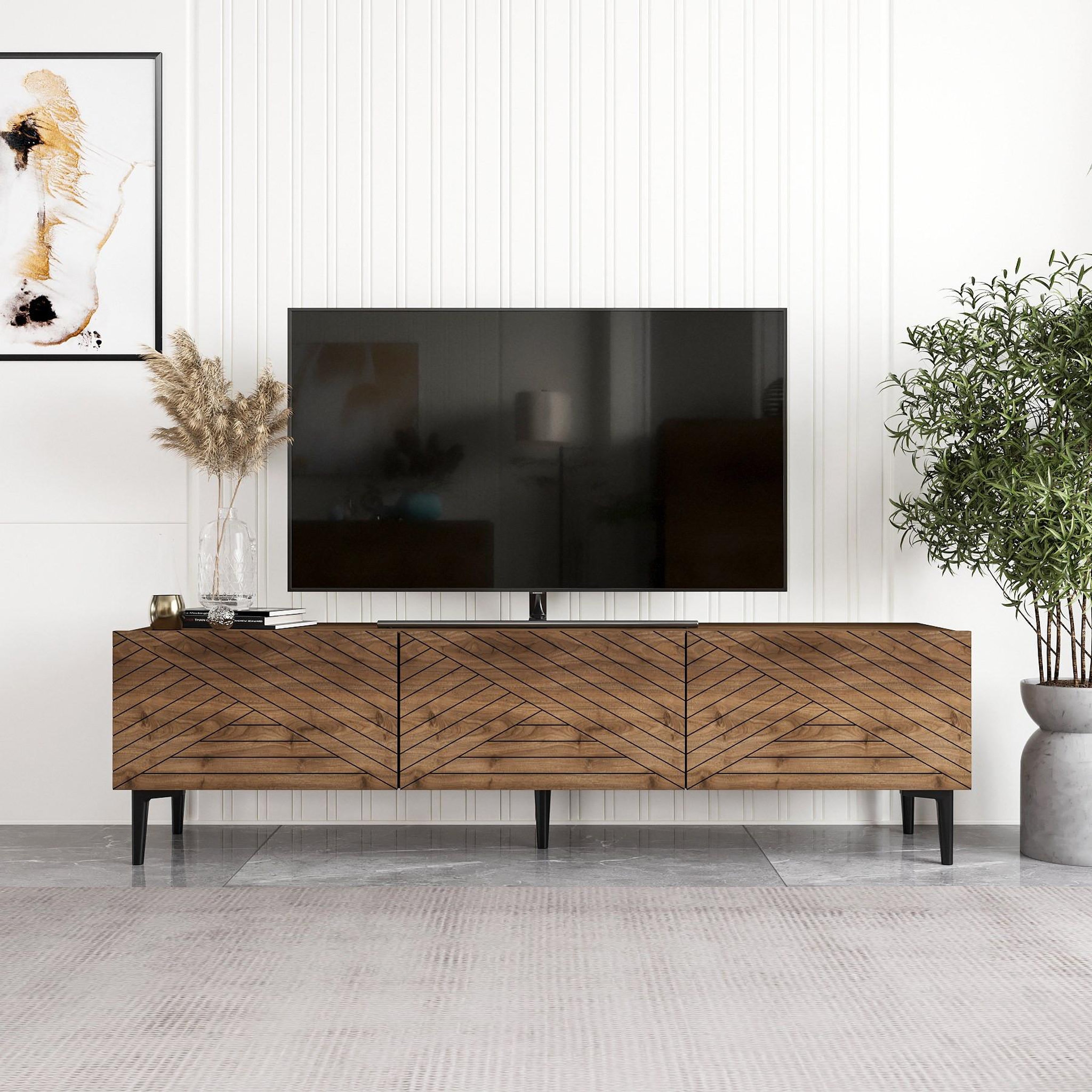 Voir la diapositive 2 : Habitat et Jardin Meuble tv en bois  felix  - 160 x 31 x 44 cm - marron