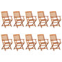 Voir la diapositive 3 : VIDAXL Ensemble a manger de jardin 11 pcs 220x90x75 cm bois d'acacia