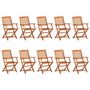 Voir la diapositive 3 : VIDAXL Ensemble a manger de jardin 11 pcs 220x90x75 cm bois d'acacia