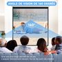 Voir la diapositive 5 : HOMCOM Écran de projection home-cinéma TV format 1:1 99 pouces 4K HD métal PVC blanc