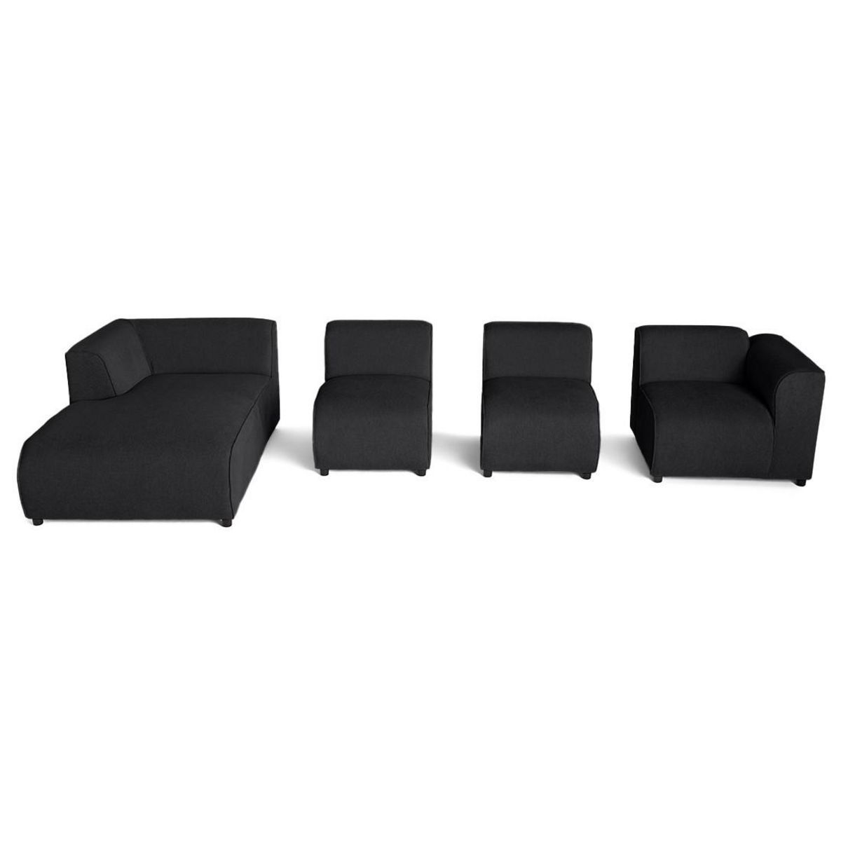 LISA DESIGN Suaro - canapé modulable d'angle gauche 5 places en tissu texturé