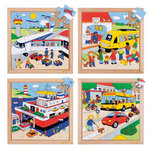 EDUCO Puzzle les transports: le lot de 4 puzzles - jeu Montessori