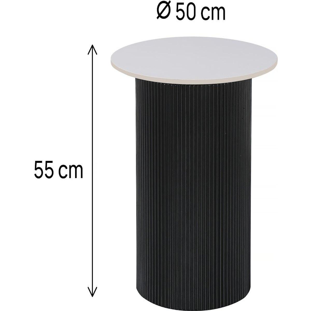 Habitat et Jardin Table d'appoint, bout de canapé, table de chevet en céramique  Eclat  - 50 x 50 x 55 cm - Blanc