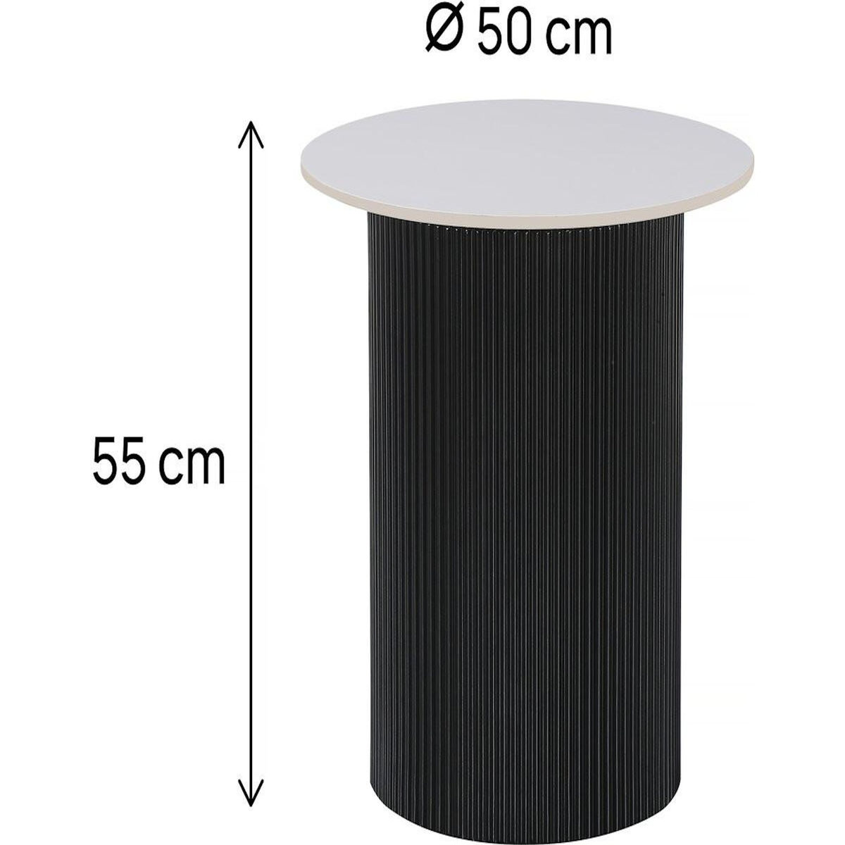 Habitat et Jardin Table d'appoint, bout de canapé, table de chevet en céramique  Eclat  - 50 x 50 x 55 cm - Blanc