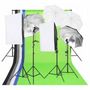 Voir la diapositive 2 : VIDAXL Kit de studio photo avec eclairage toile de fond et reflecteur