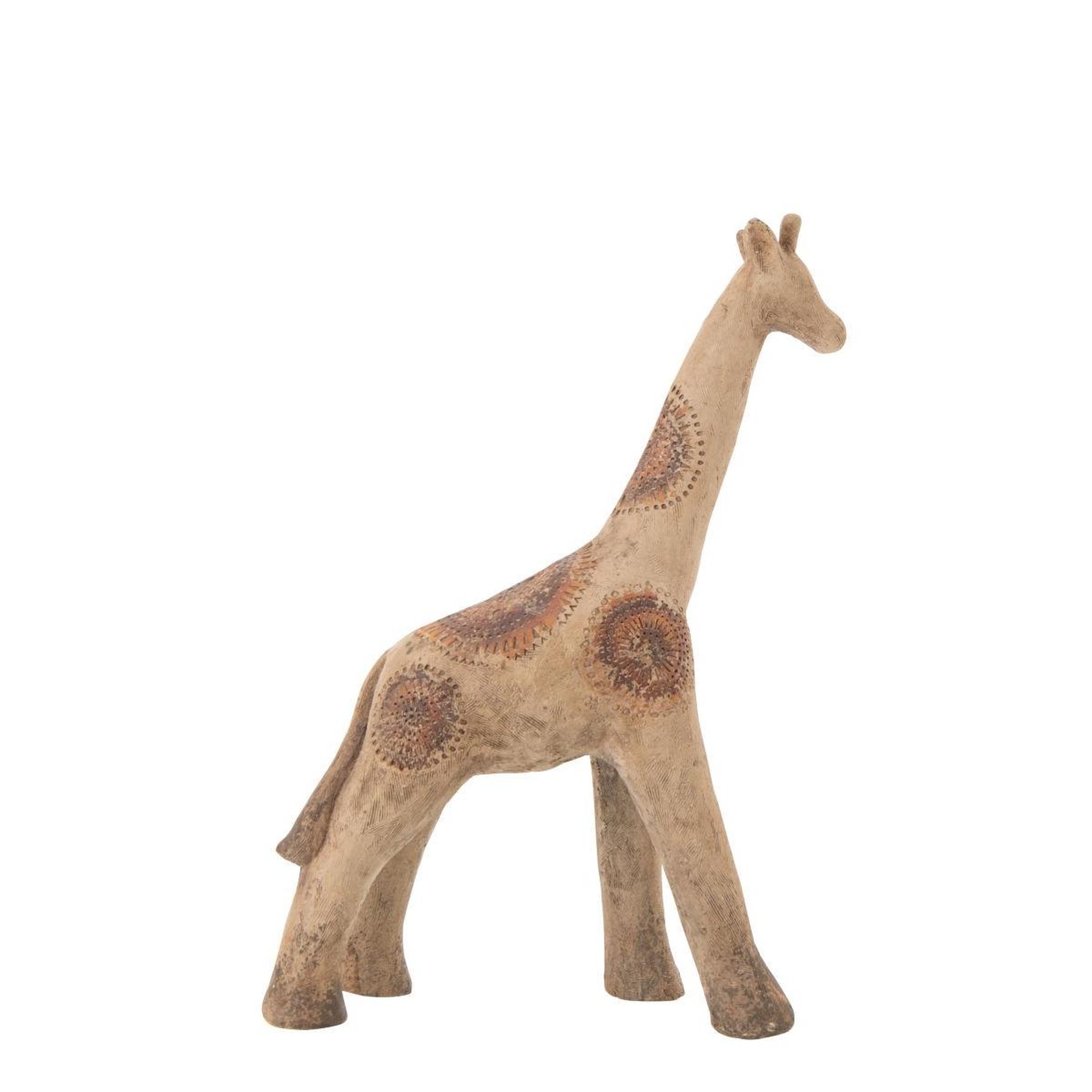 Voir la diapositive 2 : J-LINE Statue girafe extérieur  antik  90cm multicolore