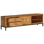 Voir la diapositive 5 : VIDAXL Meuble TV Bois de manguier massif 140 x 30 x 40 cm