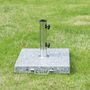 Voir la diapositive 2 : OUTSUNNY Pied/base de parasol granite gris poignée et roulettes compatible pied parasol Ø 35/38/48 mm