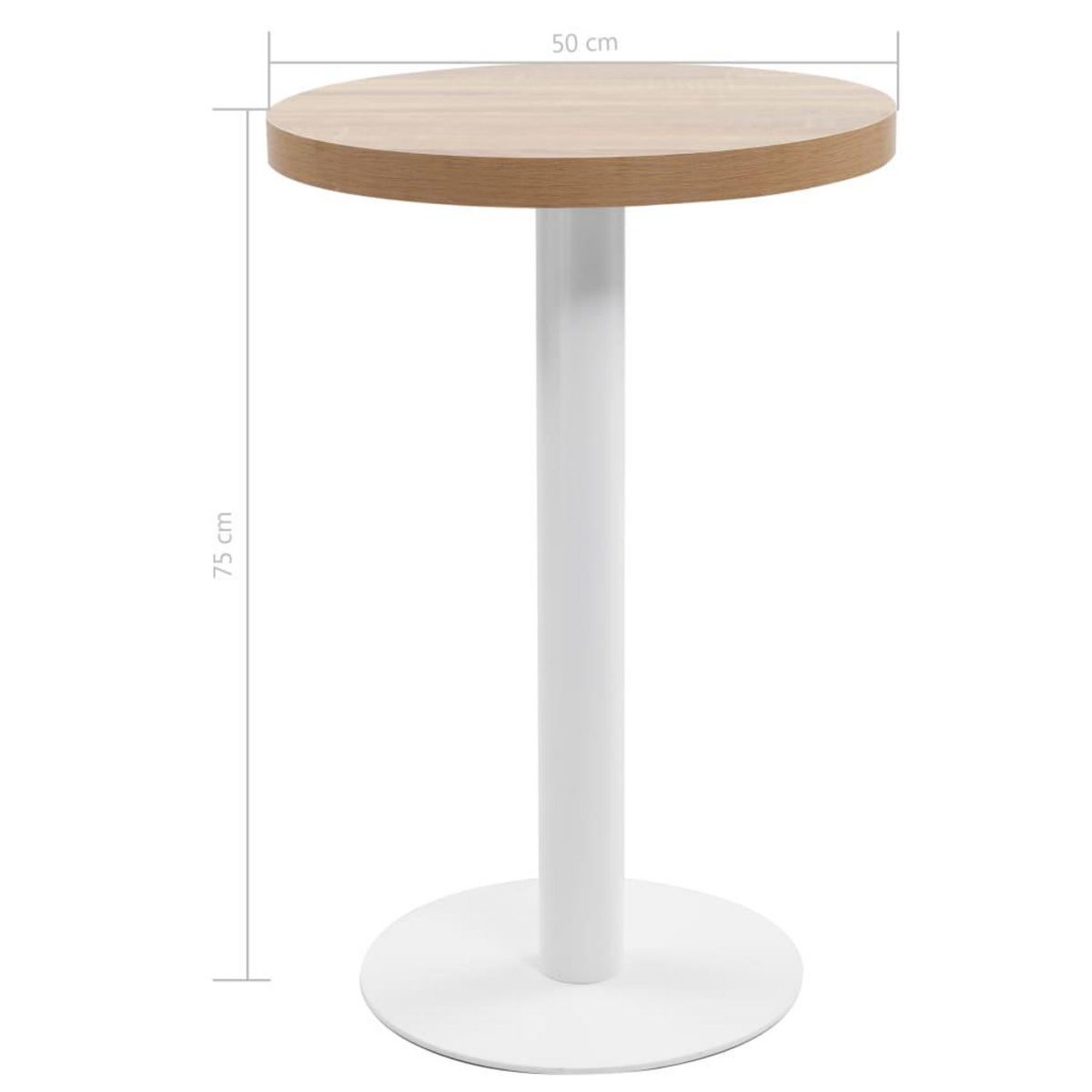 VIDAXL Table de bistro Marron clair 50 cm MDF