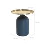 Voir la diapositive 4 : Rendez vous déco Table d'appoint ronde en métal bleu et laiton D45 cm - Lyne
