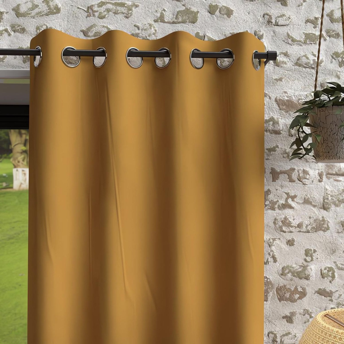 SOLEIL D'OCRE Rideau à oeillets en microfibre lavée BOHEME, par Soleil d'Ocre