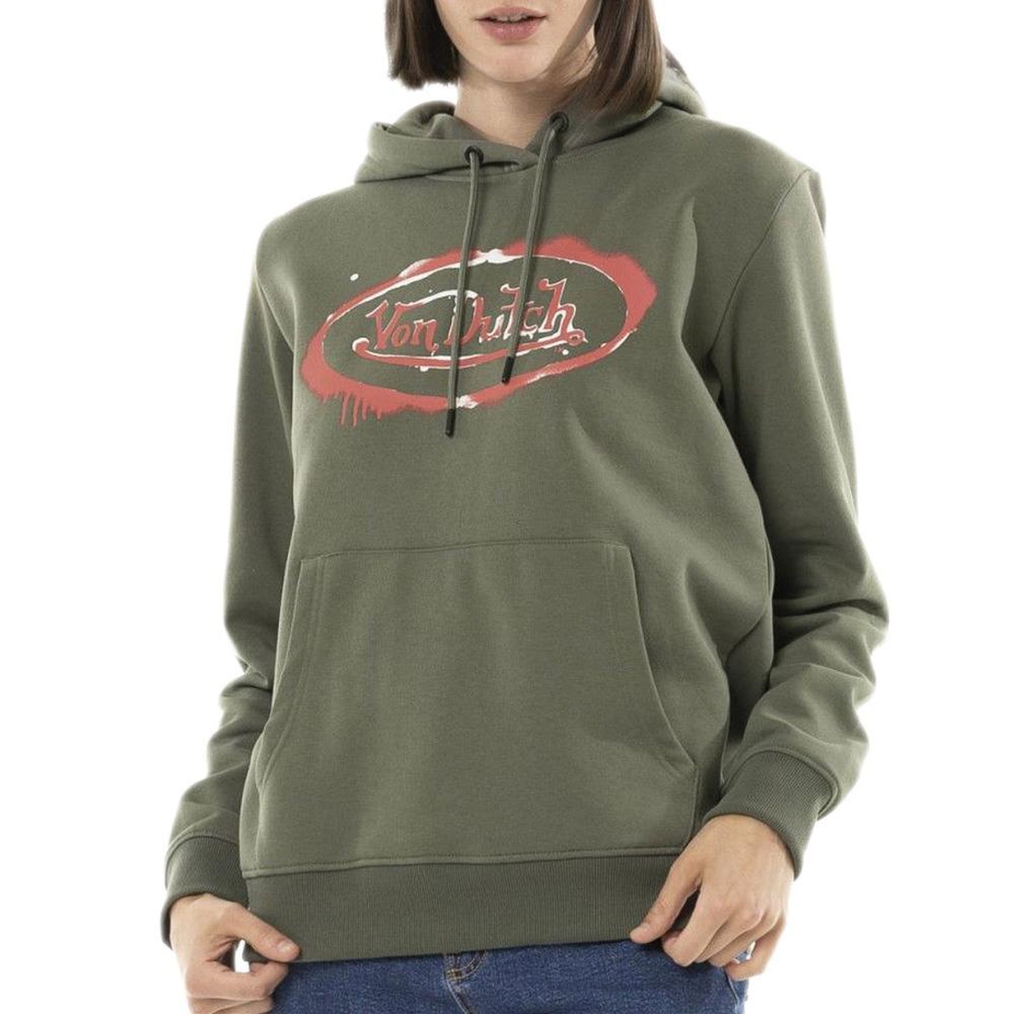 Voir la diapositive 1 : VON DUTCH Sweat à Capuche Kaki Femme Von Dutch Uni Print