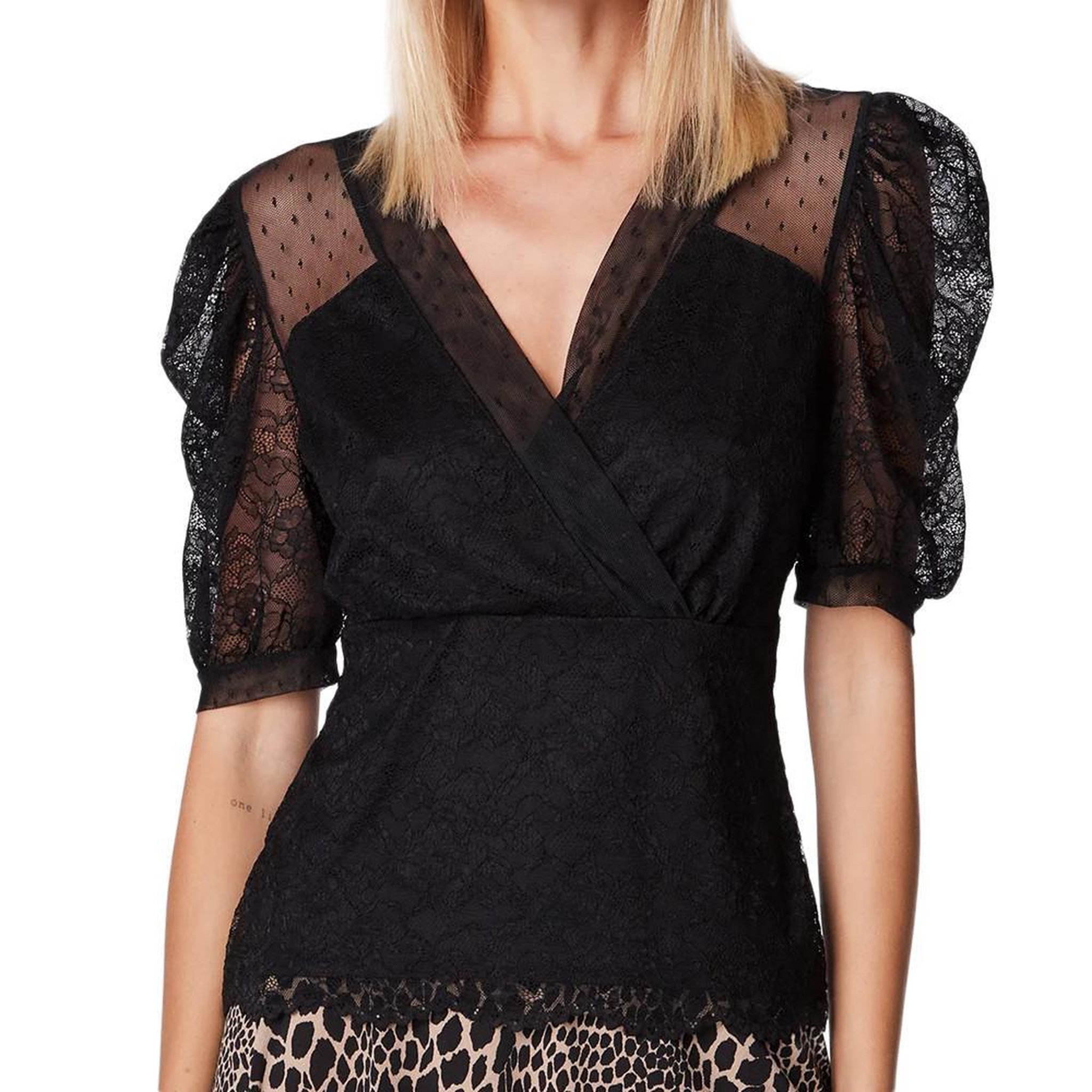 MORGAN T shirt  Dentelle Femme Morgan Drink. Coloris disponibles : Noir
