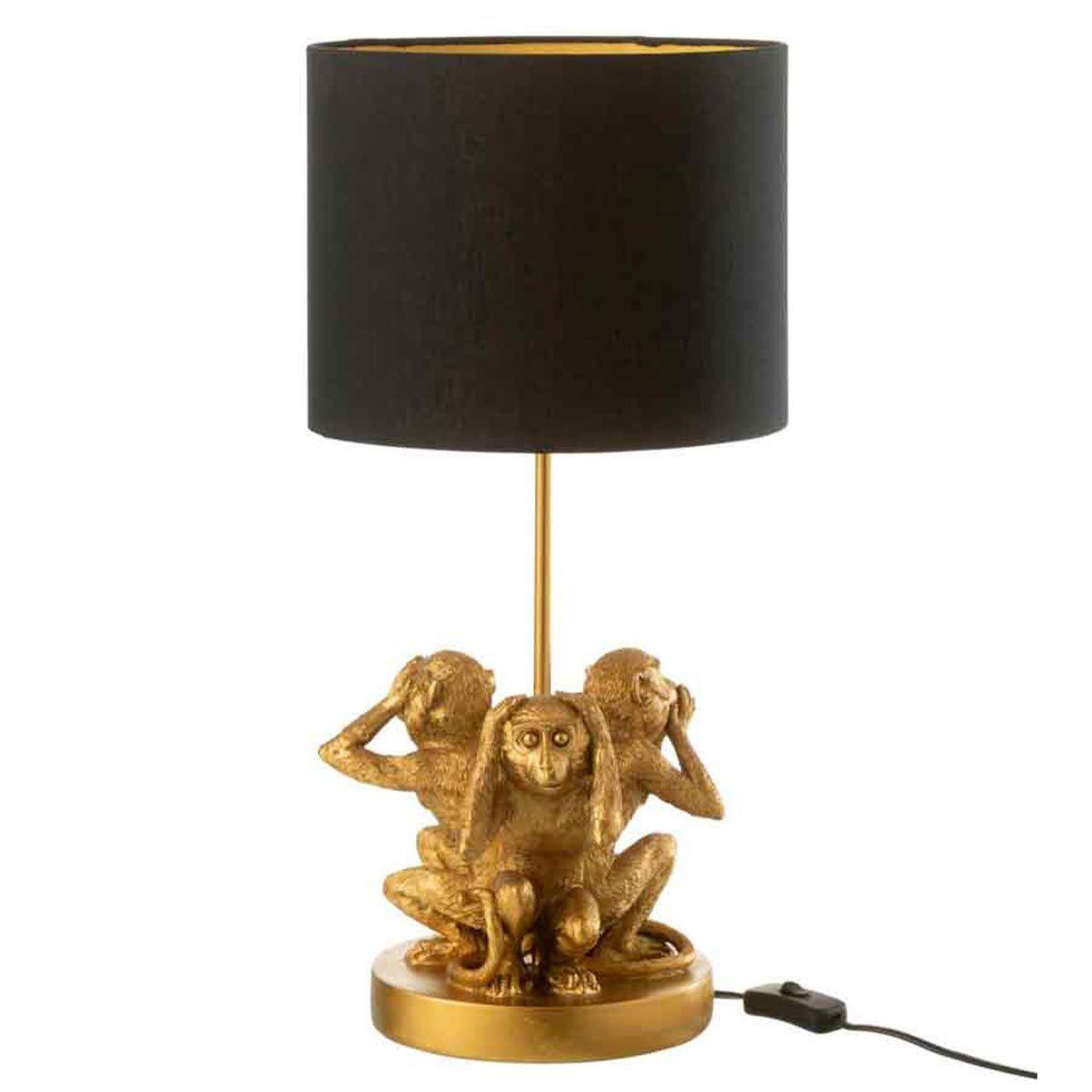 Voir la diapositive 1 : J-LINE Lampe à poser design  singe résine  53cm or