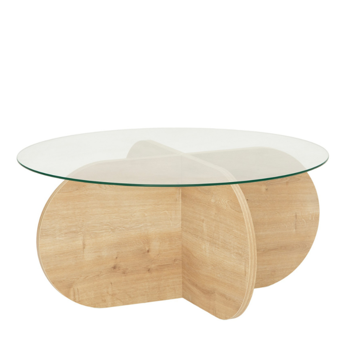 CONCEPT USINE Table basse en bois et plateau en verre RIBE