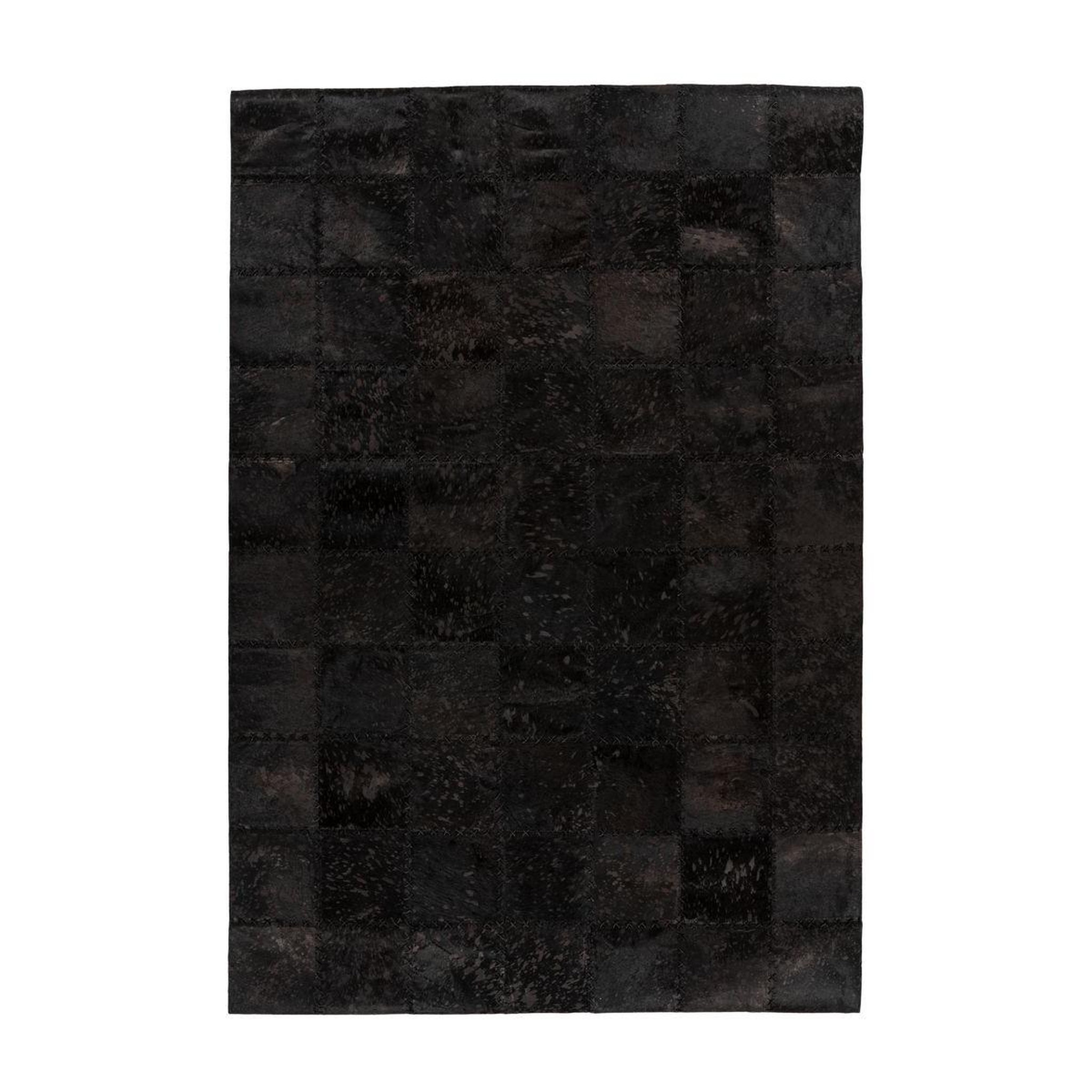 Voir la diapositive 1 : Paris Prix Tapis Patchwork en Cuir Fait Main  Voila  Noir