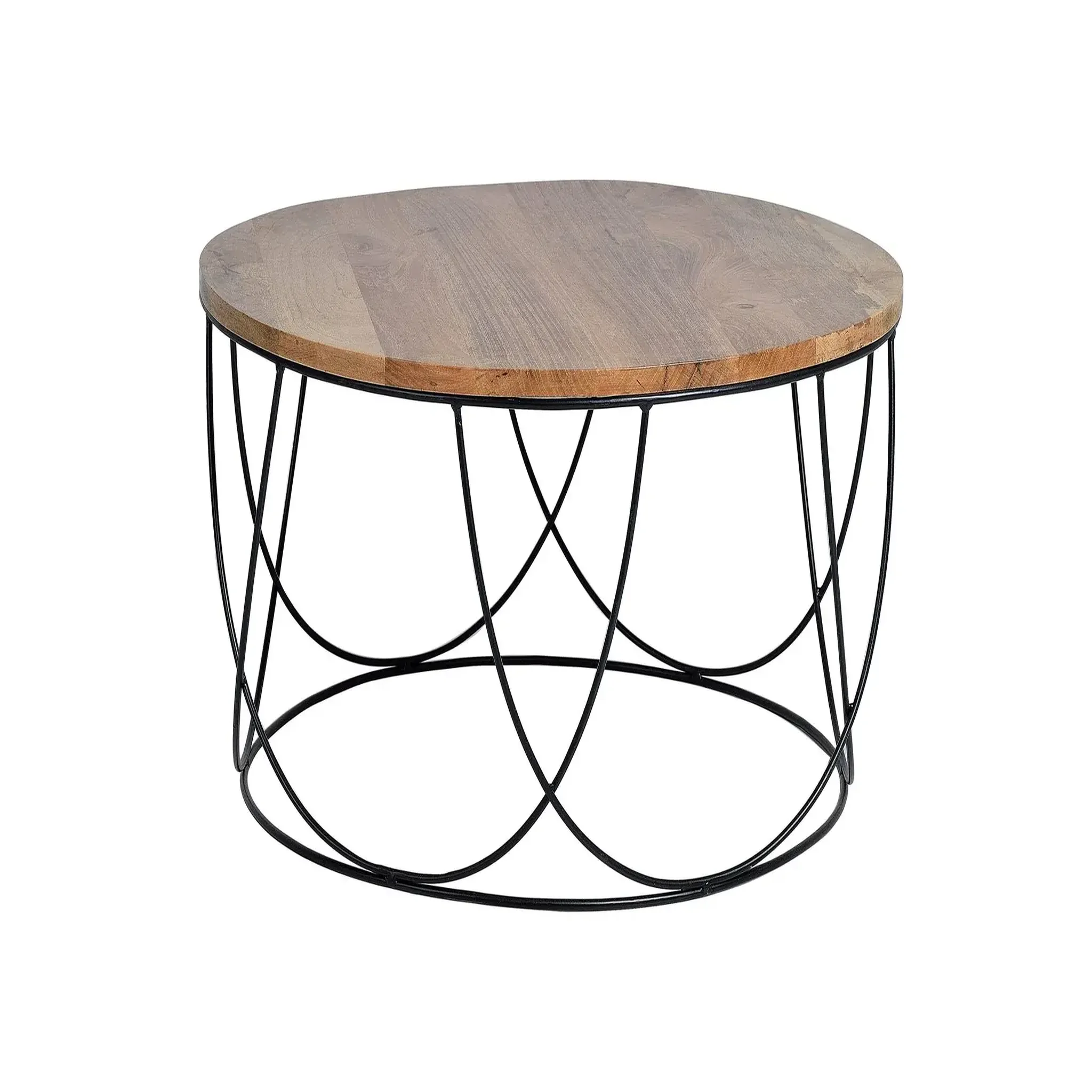 GINER Y COLOMER SL Table basse en bois de manguier 80 cm style industriel vintage