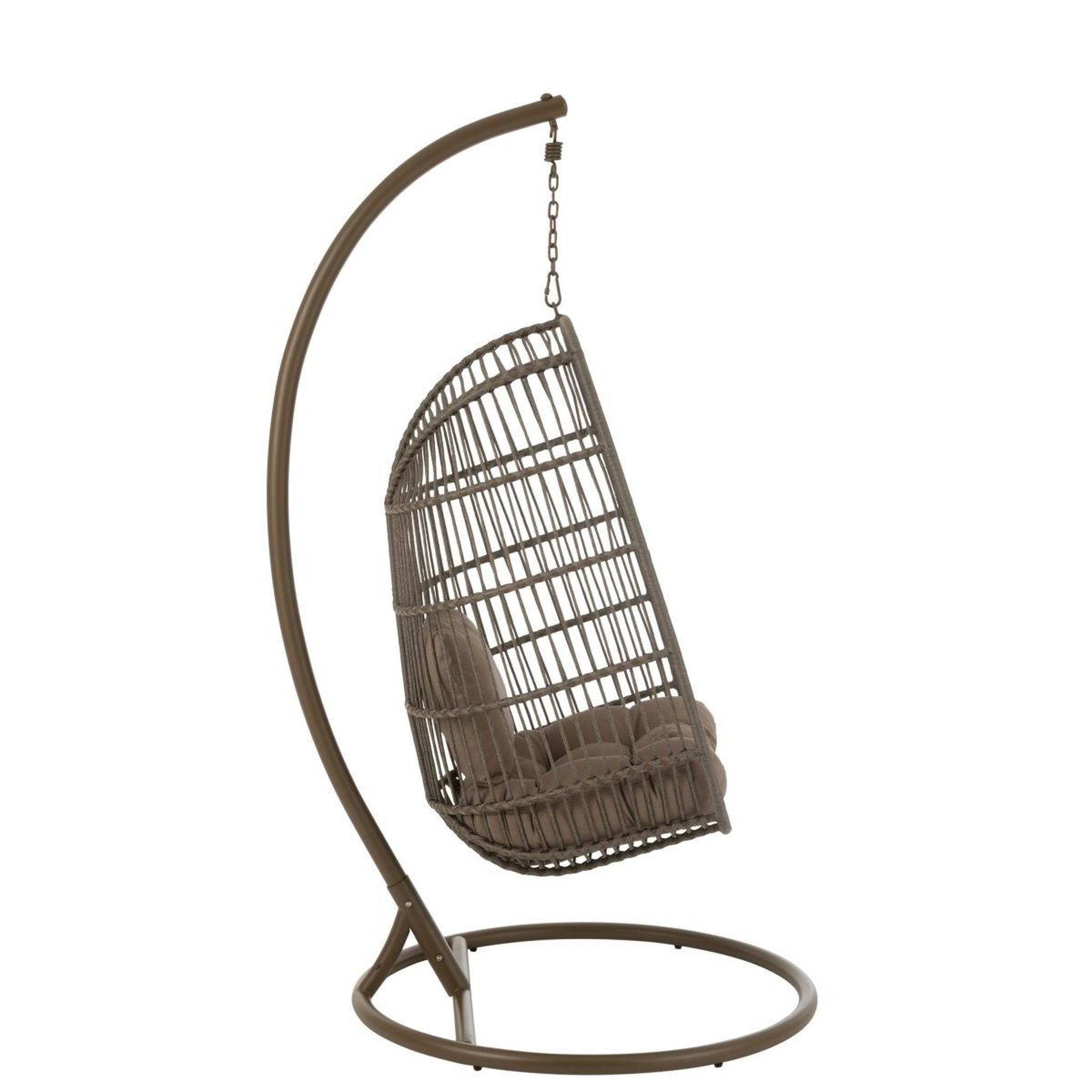 Voir la diapositive 3 : J-LINE Fauteuil suspendu design corde  egga  203cm marron