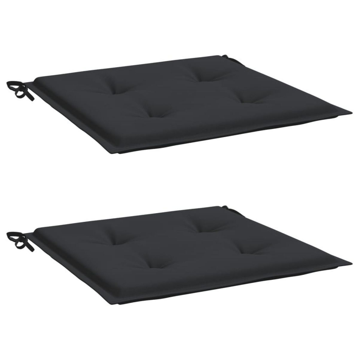 VIDAXL Coussins de chaise jardin lot de 2 noir 40x40x3 cm tissu oxford