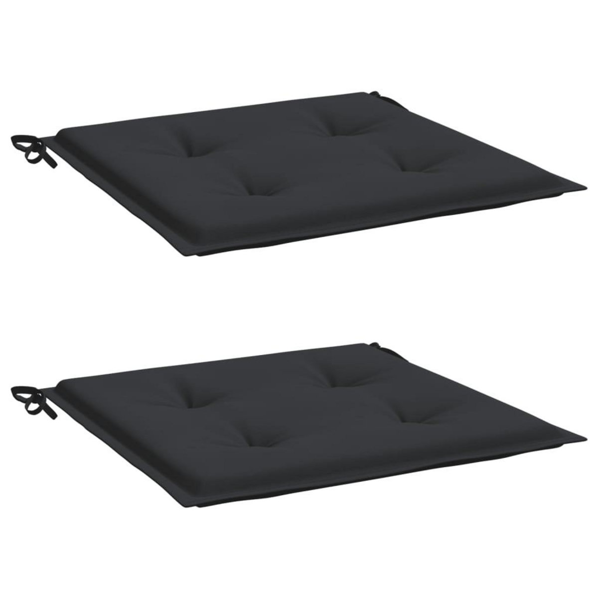 VIDAXL Coussins de chaise jardin lot de 2 noir 40x40x3 cm tissu oxford