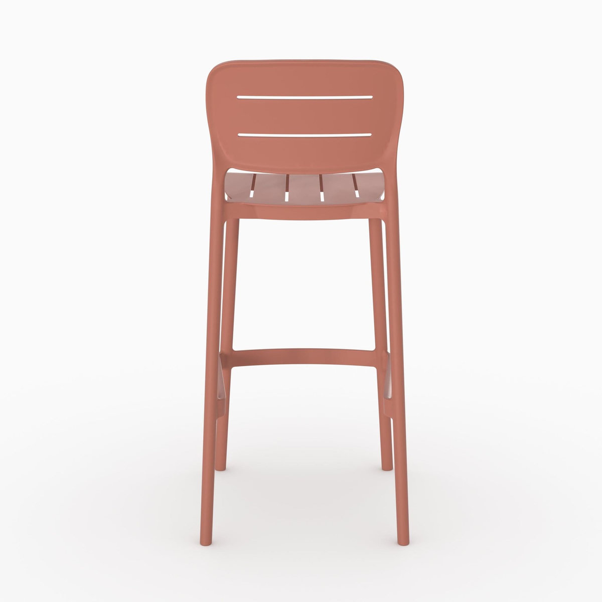 Rendez vous déco Lot de 2 chaises de bar de jardin 75 cm en plastique terracotta-Lola