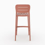 Voir la diapositive 6 : Rendez vous déco Lot de 2 chaises de bar de jardin 75 cm en plastique terracotta-Lola