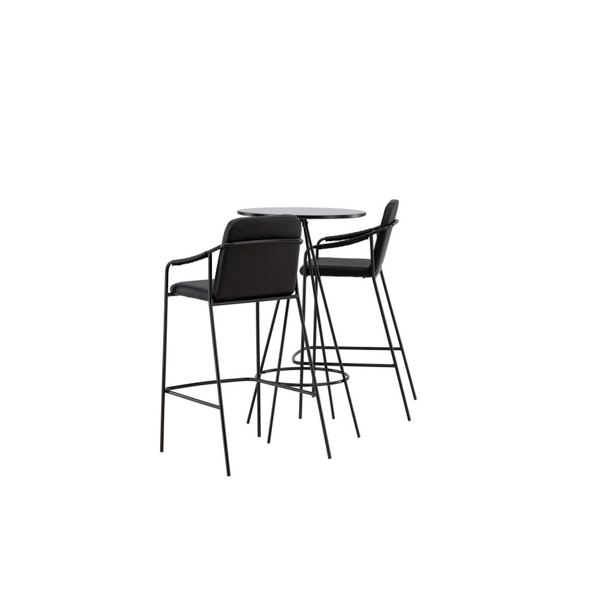Paris Prix Ensemble Table de Bar & 2 Chaises  Bistro & Tvist  105cm Noir