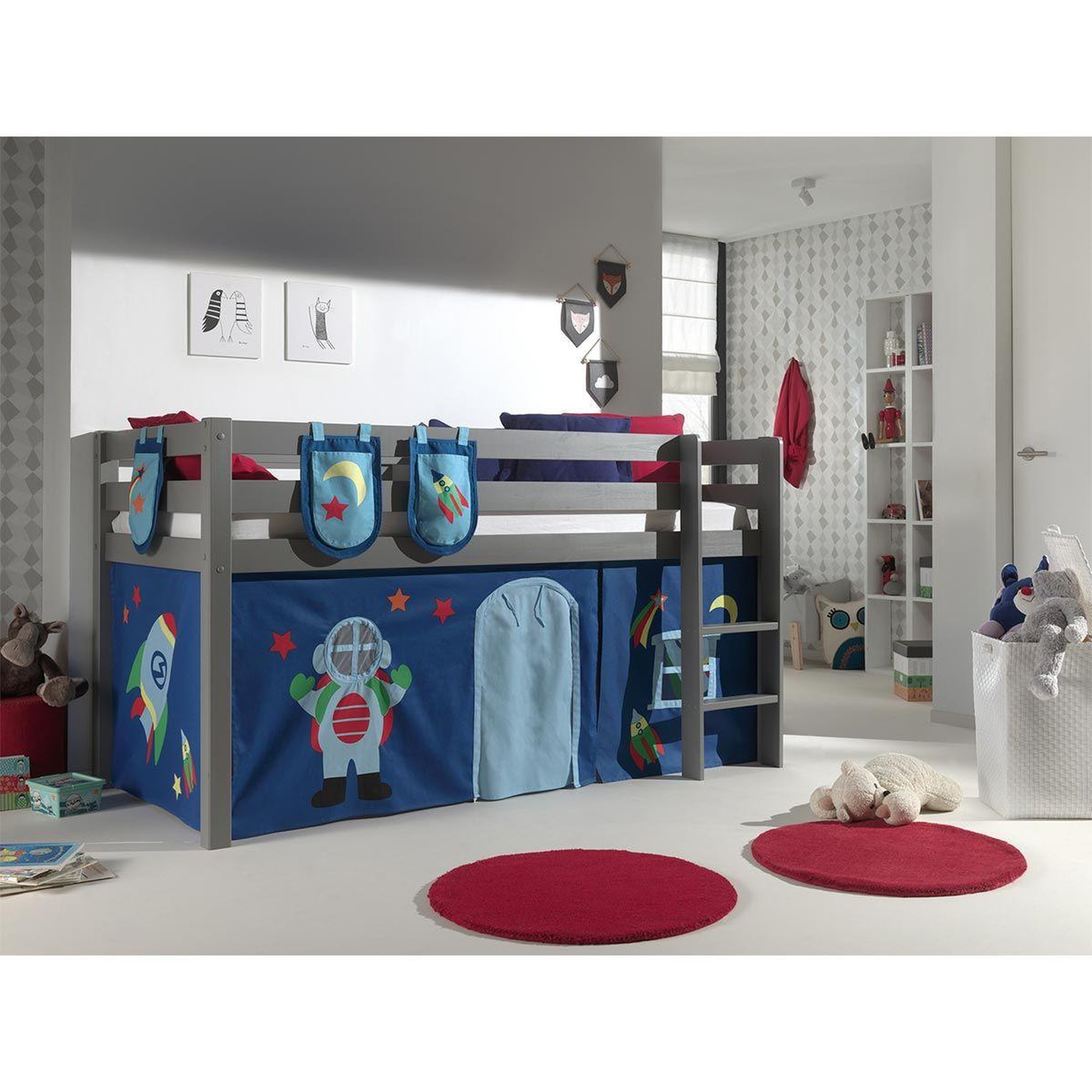 Voir la diapositive 2 : Paris Prix Pack - lit enfant, tente & 3 pochettes  pino astronaute ii  gris