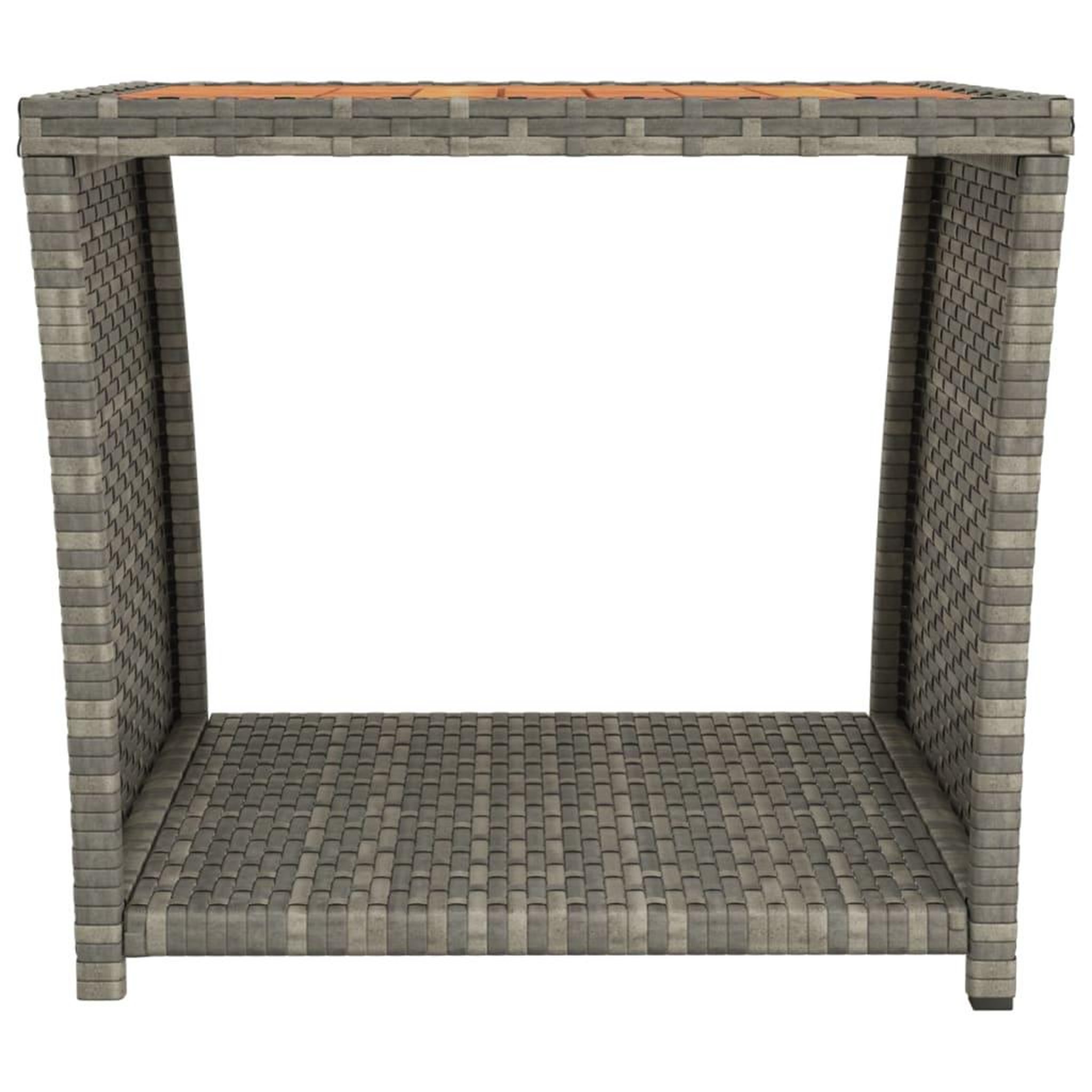 Voir la diapositive 3 : VIDAXL Table a the et dessus en bois Gris Resine tressee Acacia massif